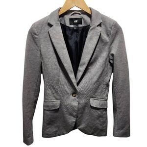 H & M gray blazer jersey knit size 4